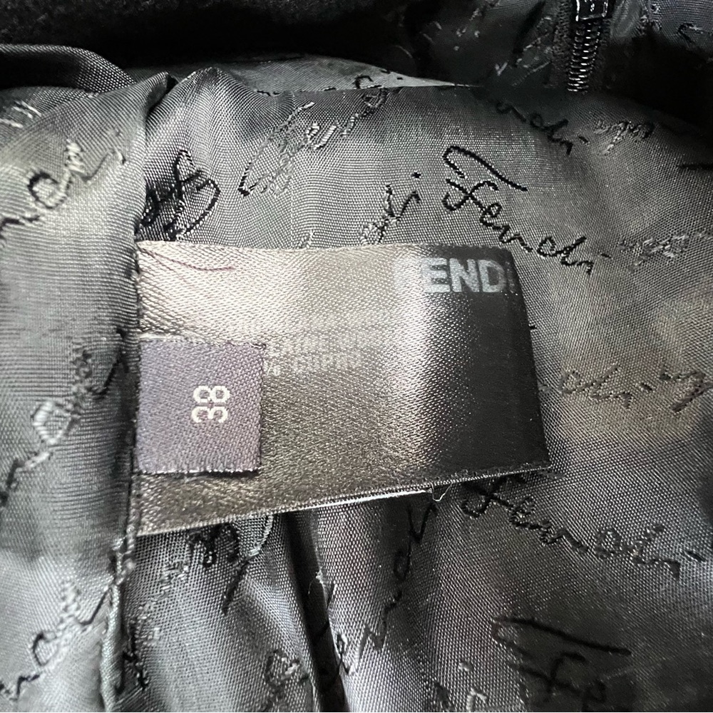 Fendi Italy‎ Wool Black Pencil Tulip Skirt Size 38 Fits Like Small S - Picture 8 of 11